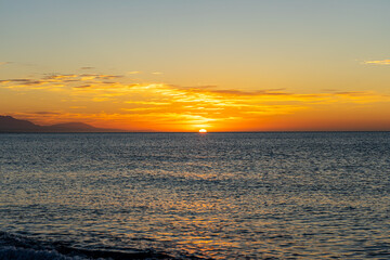 Sunrise over Mediterranean Sea, Costa del Sol, Malaga, Spain
