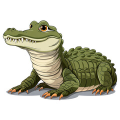 Cute Funny Cartoon Crocodile, Illustration for Children Book, Generative AI