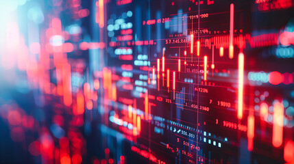 Fototapeta premium Financial Insights and Market Dynamics: Graphs and Data Illuminate the Strategies Behind Global Economic Movements