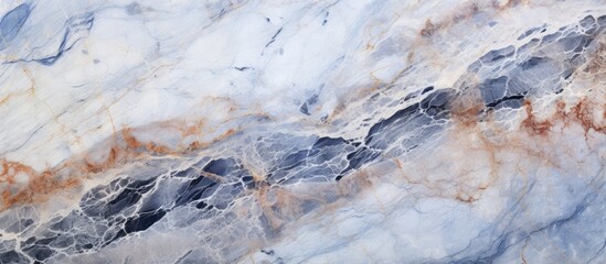 Fototapeta premium This close-up shot showcases the intricate details of a marble textured surface, highlighting the natural patterns and unique characteristics of the stone material.