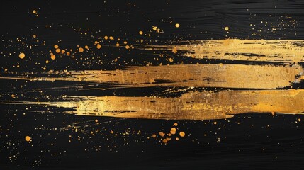 Black Background With Gold Paint Streaks