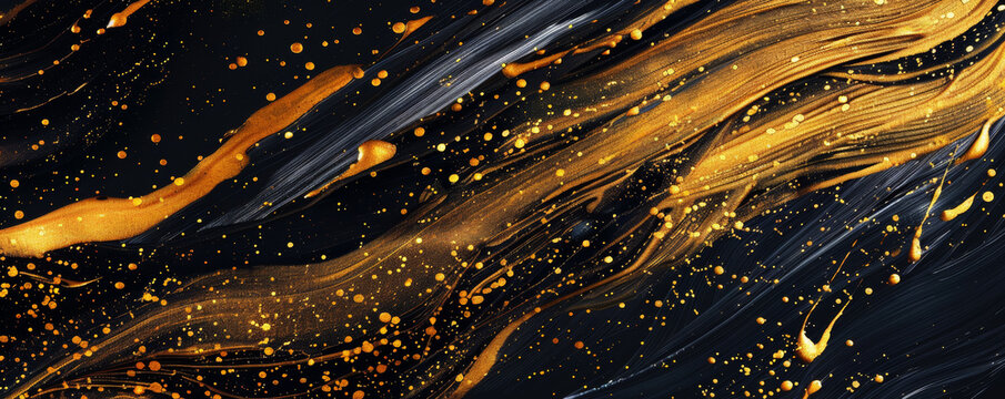 Black Background With Gold Paint Streaks