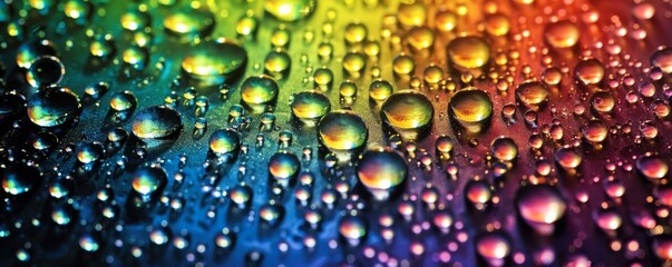 Colorful Surface With Water Droplets Close-Up