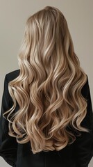 Naklejka premium Long Blonde Hair Cascading Down the Back
