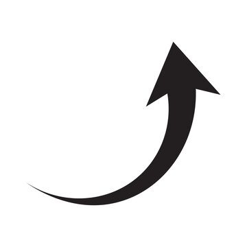 Flecha ascendente color negro estilo icono o vector 