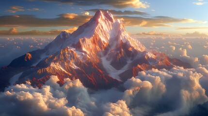 aerial view of the himalaya mountain. generative AI - obrazy, fototapety, plakaty