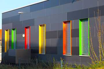 modern colored facade