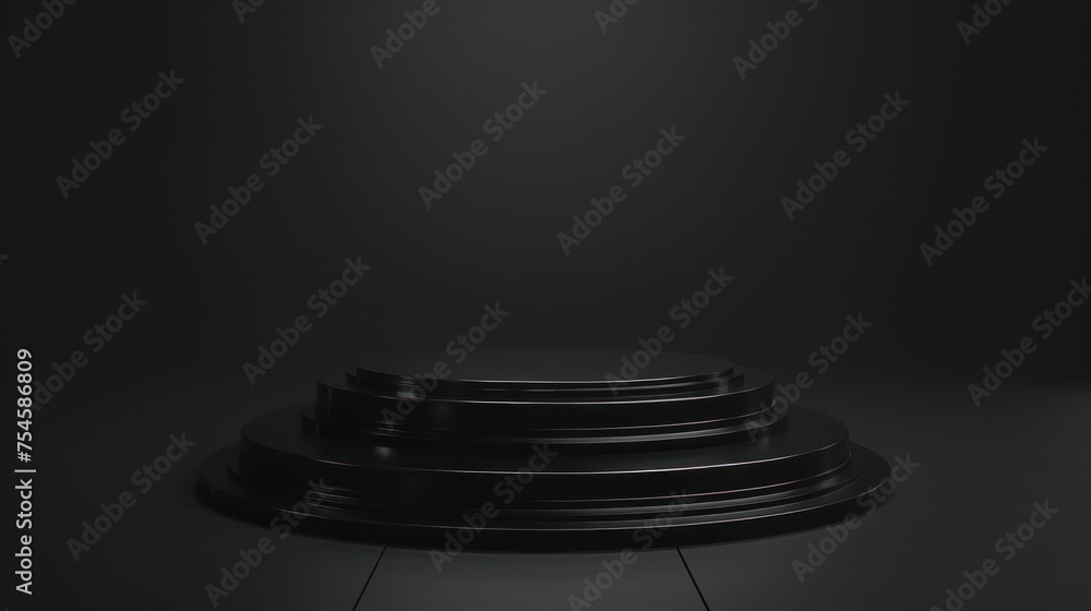 Poster minimalistic dark podium crafted specifically for displaying products.