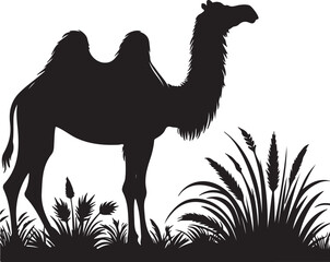 Arabian Camel Silhouettes Vector Illustration