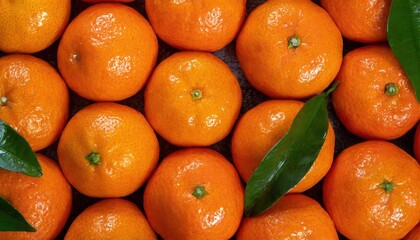 high quality photo . Full frame view from above vibrant orange clementine's 