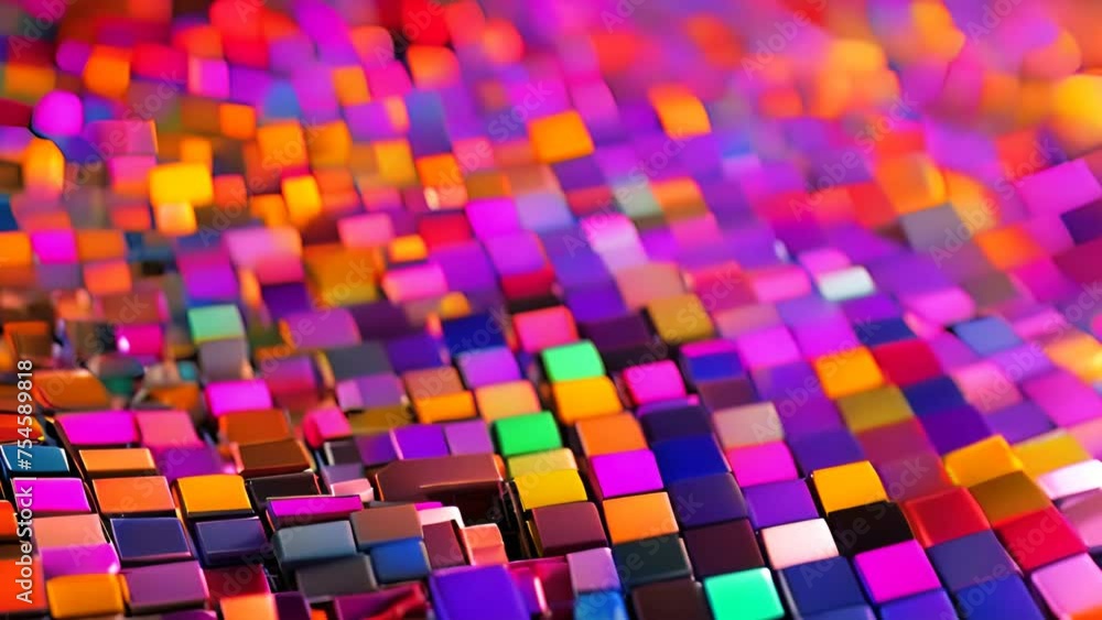 Poster close up of colorful squares generative ai