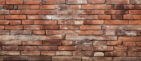 A brick wall is displayed without mortar, showcasing the raw texture and construction of the bricks. The absence of mortar highlights the individuality of each brick in the wall.