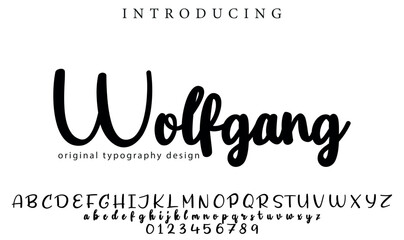 Wolfgang Font Stylish brush painted an uppercase vector letters, alphabet, typeface - obrazy, fototapety, plakaty