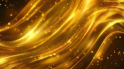 Fototapeta na wymiar Luxury Golden abstract satin fabric background with smooth lines and wave sparkle light glitter