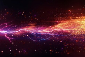 Dynamic 3d illustration of a lightning bolt striking Showcasing power and energy in a vibrant Electrified scene.