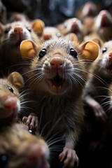 A close-up of mice, their faces full of excitement and curiosity