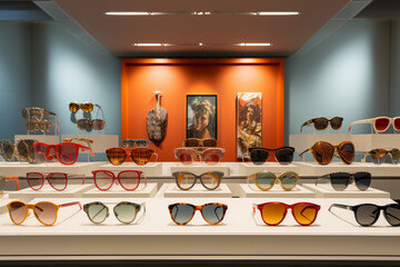  Modern Sunglasses Display in a Chic Retail Store