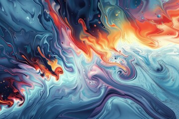 Abstract illustration of fluid and dynamic forms, expressing the fluidity and unpredictability of life - obrazy, fototapety, plakaty