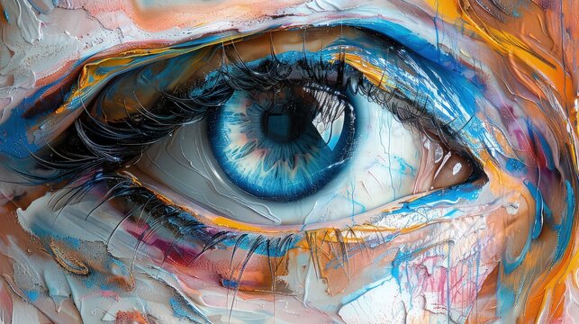 Realistic painting of eyes, embodying the spirit of International Conscience.
