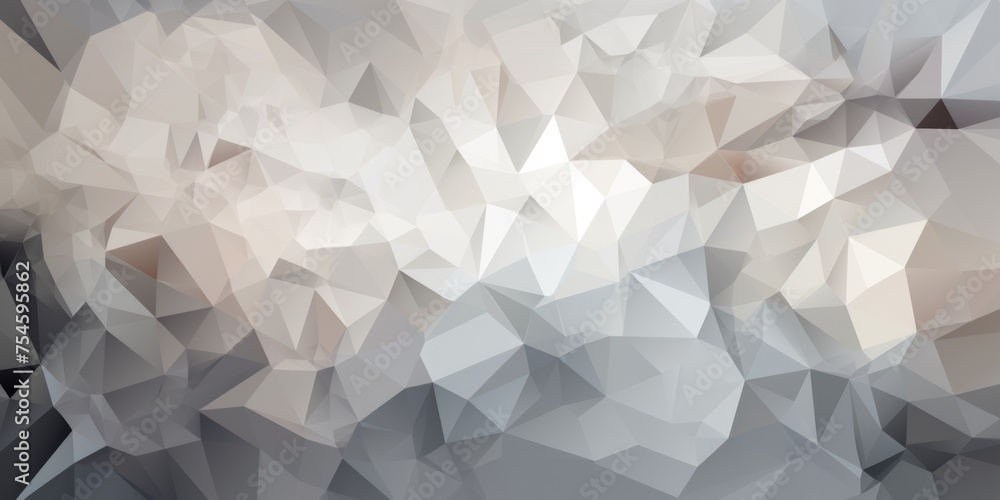 Poster gray-white-beige abstract background in the style of low-poly graphics. ai generative.