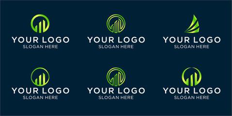 A collection of inspiration for green Building, Real Estate and Construction logo designs