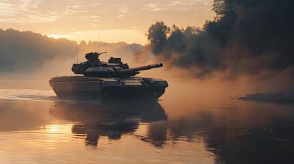 Tank in Misty Rivers