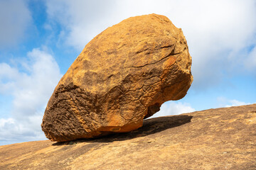 Beringbooding Rock is a granite rock formation north east of Mukinbudin in the eastern Wheatbelt region of Western Australia. The site features large balancing boulders with interesting shapes.