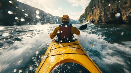 Kayaking the Rapids - obrazy, fototapety, plakaty