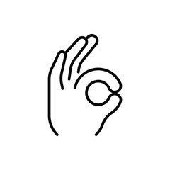 Gesture okay hand sign line icon