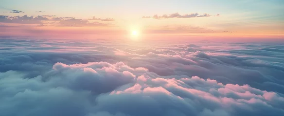 Foto auf Acrylglas Dusk, beautiful sea of clouds, dreamy. generative AI © yj