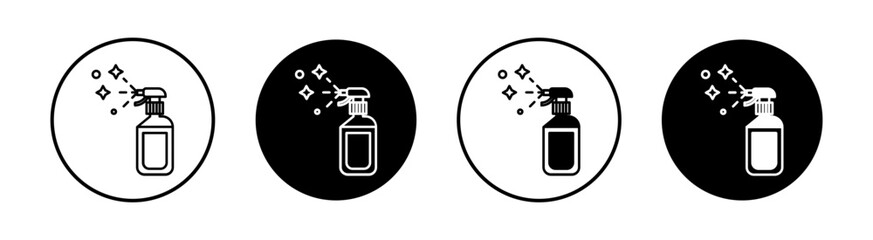 Obraz premium Sanitizing spray bottle flat line icon set. Sanitizing spray bottle Thin line illustration vector
