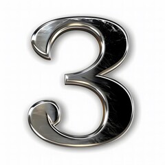 Shiny Silver Number 3