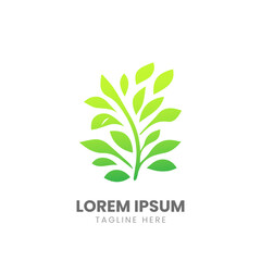 Green Leaf logo symbol Vector Illustrations