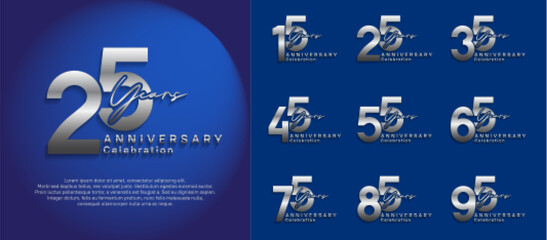 anniversary logotype vector design with silver color can be use for special moment celebration