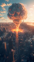 Nuclear Explosion in the city - obrazy, fototapety, plakaty