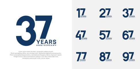 anniversary logo style vector design with dark blue color can be use for celebration day