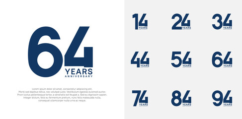 anniversary logo style vector design with dark blue color can be use for celebration day
