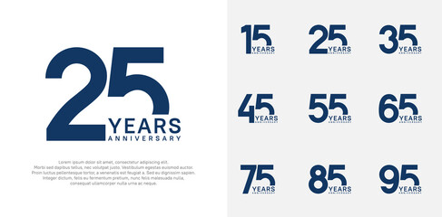 anniversary logo style vector design with dark blue color can be use for celebration day
