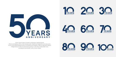 anniversary logo style vector design with dark blue color can be use for celebration day