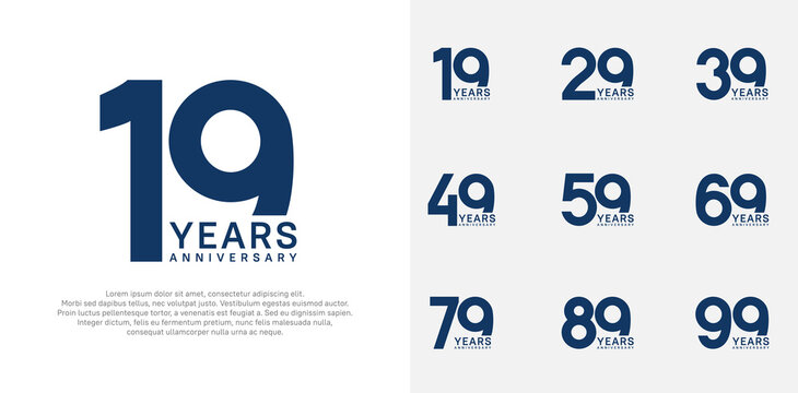 anniversary logo style vector design with dark blue color can be use for celebration day