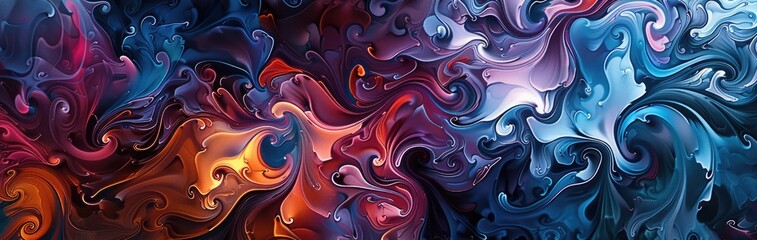 Fototapeta premium Abstract illustration of fluid and dynamic forms, expressing the fluidity and unpredictability of life