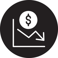 deficit glyph icon