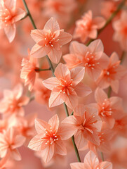 A close up of a bunch of pink flowers with a soft, dreamy feel