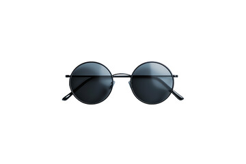 A stylish pair of sunglasses with black frames isolated on a background