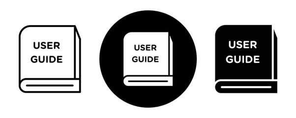 User guide book outline icon collection or set. User guide book Thin vector line art