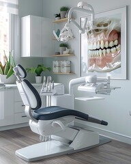Dental check up at the clinic - obrazy, fototapety, plakaty