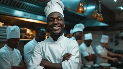 Fototapeta na wymiar Portrait of a chef in a hotel kitchen