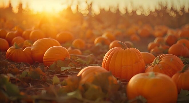 Autumn pumpkin patch, seasonal harvest