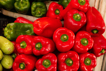 Lot of fresh fruits and vegetables for sale