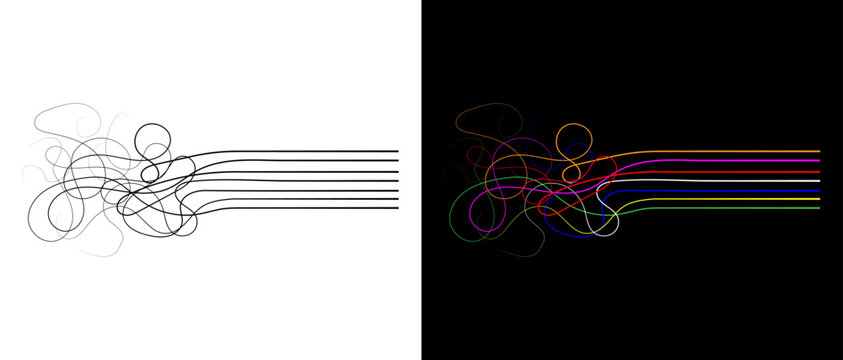 Order and chaos diagram. psychotherapy and psychology concept vector line.